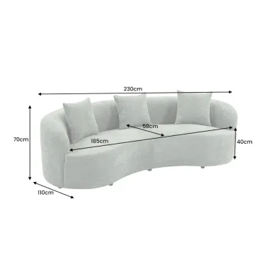 Invicta Sofa ATELIER L 3 osobowa zielony bouclé 230cm / 49130