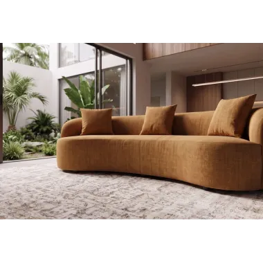 Invicta Sofa ATELIER L 3 osobowa musztardowo żółty aksamit 230cm / 49131