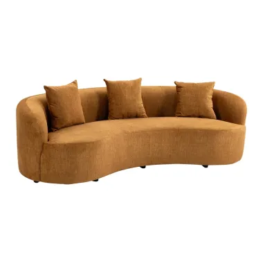 Invicta Sofa ATELIER L 3 osobowa musztardowo żółty aksamit 230cm / 49131