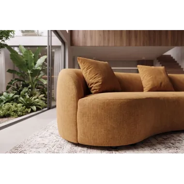 Invicta Sofa ATELIER L 3 osobowa musztardowo żółty aksamit 230cm / 49131