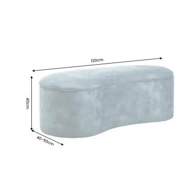 Invicta Pufa ELEMENTAL tapicerowana petrol aksamit 120 x 41 x 56cm / 48692