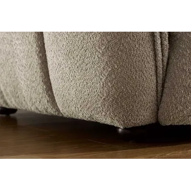 Invicta Sofa CLOUD 3 osobowa  XXL bouclé szampańsko szary 260 x 81 x 102cm / 44072