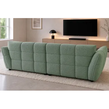 Invicta Sofa CLOUD 3 osobowa XXL bouclé zieleń szałwiowa 260 x 81 x 102cm / 44070