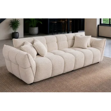 Invicta Sofa CLOUD 3 osobowa XXL bouclé tweed beżowy 260 x 81 x 102cm / 49012