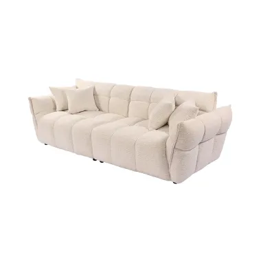 Invicta Sofa CLOUD 3 osobowa XXL bouclé tweed beżowy 260 x 81 x 102cm / 49012