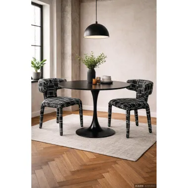 Kare Stół INVITATION ceramic black black Ø 120cm / 70496