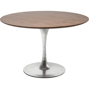 Kare Stół INVITATION set walnut ZING silver Ø 120cm / 84395
