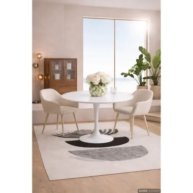 Kare Stół INVITATION white MDF Ø 120cm / 75407
