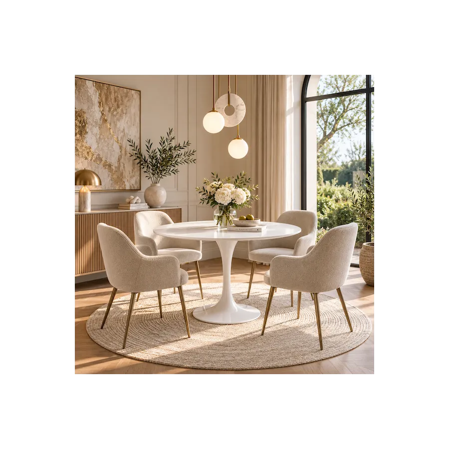 Kare Stół INVITATION white MDF Ø 120cm / 75407