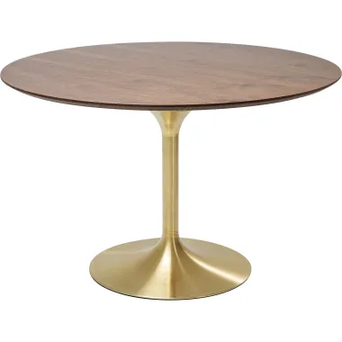 Kare Stół INVITATION set walnut brass Ø 120cm / 85956
