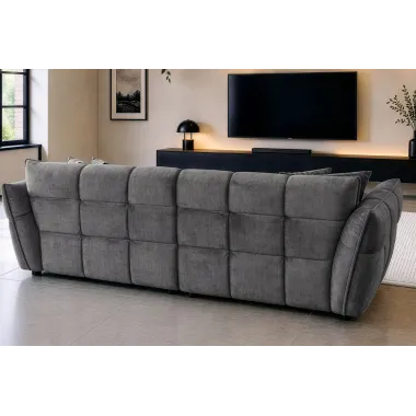 Invicta Sofa CLOUD 3 osobowa XXL szary aksamit 260 x 81 x 102cm / 49022