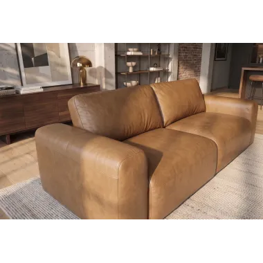 Invicta Sofa BIG GEORGE 2 osobowa koniak skóra naturalna 205 x 85 x 110cm / 48580