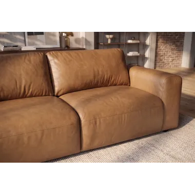 Invicta Sofa BIG GEORGE 2 osobowa koniak skóra naturalna 205 x 85 x 110cm / 48580