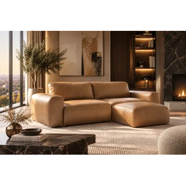 Invicta Sofa BIG GEORGE 2 osobowa koniak skóra naturalna 205 x 85 x 110cm / 48580