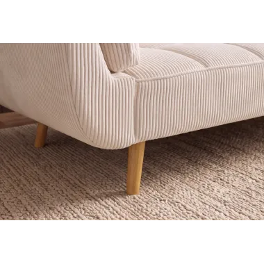 Invicta Sofa rozkładana Boutique beżowy sztruks 214 x 80 x 81cm / 49249