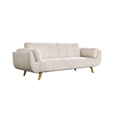 Invicta Sofa rozkładana Boutique beżowy sztruks 214 x 80 x 81cm / 49249