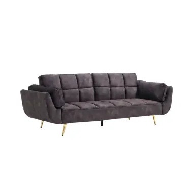 Invicta Sofa rozkładana Boutique ciemnoszary aksamit 214 x 80 x 81cm / 48985