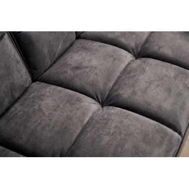 Invicta Sofa rozkładana Boutique ciemnoszary aksamit 214 x 80 x 81cm / 48985