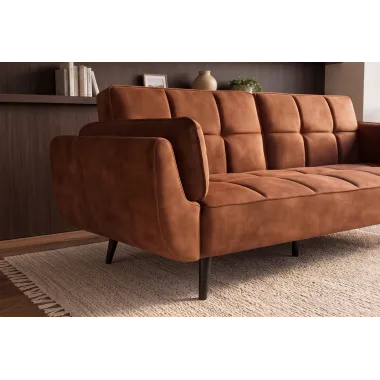 Invicta Sofa rozkładana Boutique rdzawy brąz 214 x 80 x 81cm / 49248