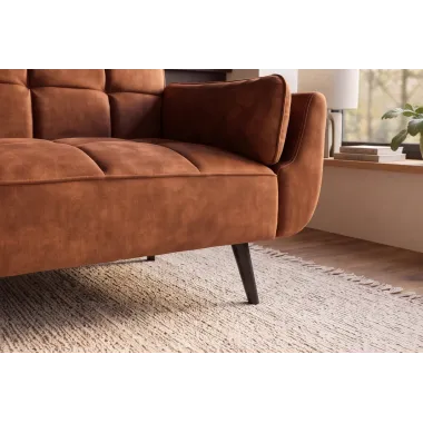 Invicta Sofa rozkładana Boutique rdzawy brąz 214 x 80 x 81cm / 49248