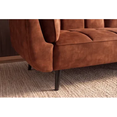 Invicta Sofa rozkładana Boutique rdzawy brąz 214 x 80 x 81cm / 49248