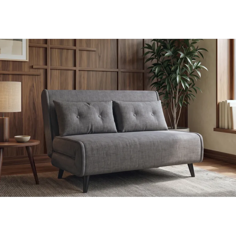 Invicta SMART MULTIFUNCTION Sofa rozkładana szary welur 140 x 83 x 90cm / 48810