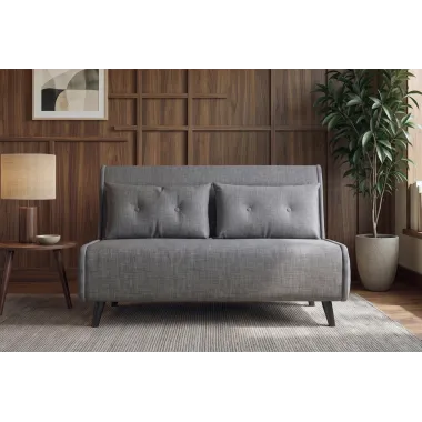 Invicta SMART MULTIFUNCTION Sofa rozkładana szary welur 140 x 83 x 90cm / 48810