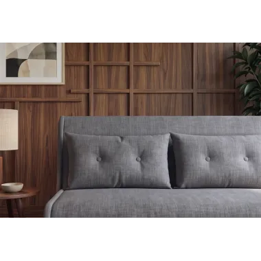 Invicta SMART MULTIFUNCTION Sofa rozkładana szary welur 140 x 83 x 90cm / 48810