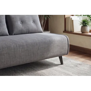 Invicta SMART MULTIFUNCTION Sofa rozkładana szary welur 140 x 83 x 90cm / 48810