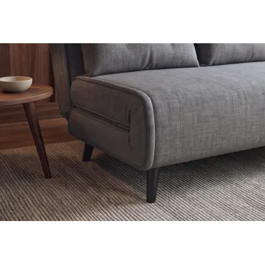 Invicta SMART MULTIFUNCTION Sofa rozkładana szary welur 140 x 83 x 90cm / 48810