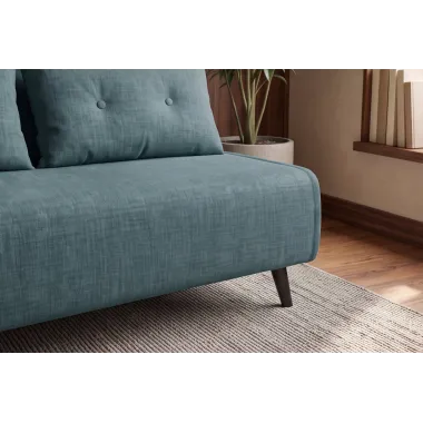 Invicta SMART MULTIFUNCTION Sofa rozkładana petrol welur 140 x 83 x 90cm / 48809