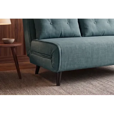 Invicta SMART MULTIFUNCTION Sofa rozkładana petrol welur 140 x 83 x 90cm / 48809
