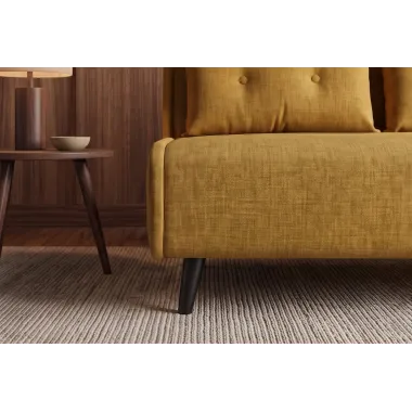 Invicta SMART MULTIFUNCTION Sofa rozkładana musztardowo żółty welur 140 x 83 x 90cm / 48808