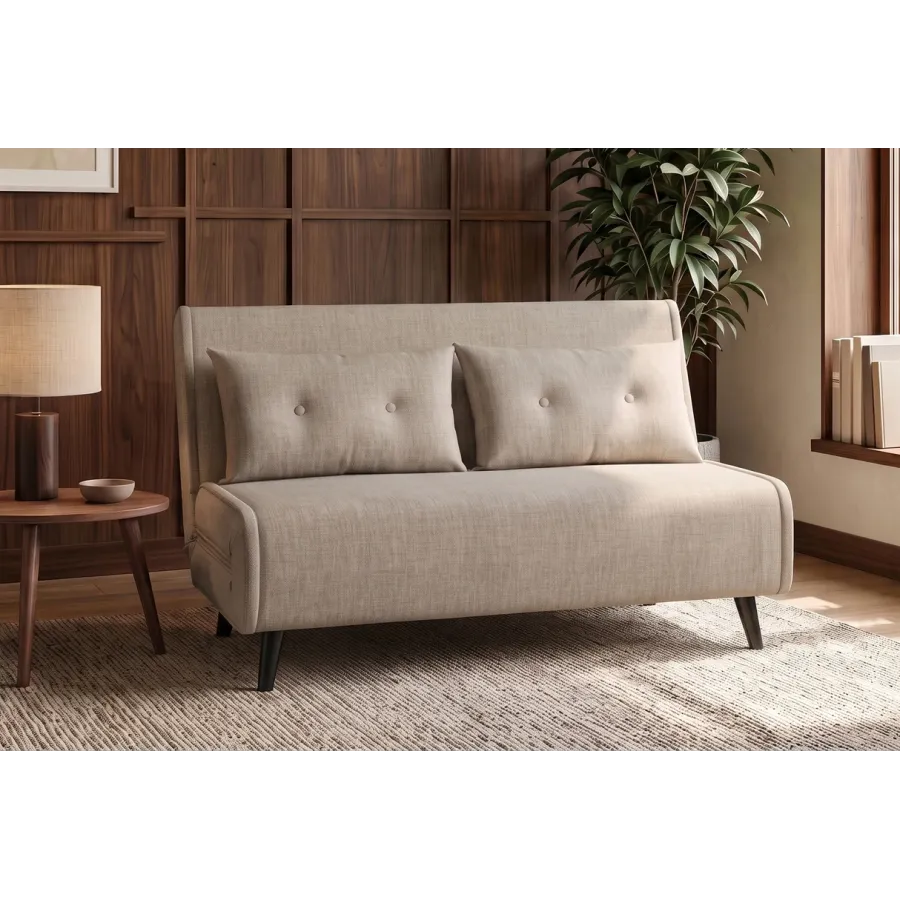 Invicta SMART MULTIFUNCTION Sofa rozkładana szampański welur 140 x 83 x 90cm / 48807