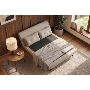 Invicta SMART MULTIFUNCTION Sofa rozkładana szampański welur 140 x 83 x 90cm / 48807