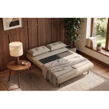 Invicta SMART MULTIFUNCTION Sofa rozkładana szampański welur 140 x 83 x 90cm / 48807