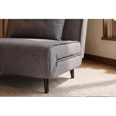 Invicta SMART MULTIFUNCTION Fotel rozkładany szary welur 100 x 82 x 91cm / 48806