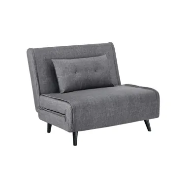 Invicta SMART MULTIFUNCTION Fotel rozkładany szary welur 100 x 82 x 91cm / 48806