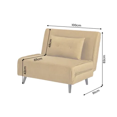 Invicta SMART MULTIFUNCTION Fotel rozkładany musztardowo żółta welur 100 x 82 x 91cm / 48804