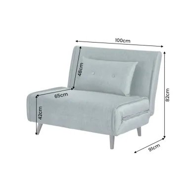 Invicta SMART MULTIFUNCTION Fotel rozkładany petrol welur 100 x 82 x 91cm / 48805