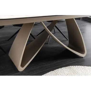 Invicta Stół INFINITY rozkładany ceramika włoska biało brązowa 180-220-260cm / 48792
