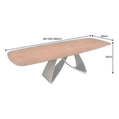 Invicta Stół INFINITY rozkładany ceramika hiszpański onyks rdzawy brąz 180-220-260cm / 49074