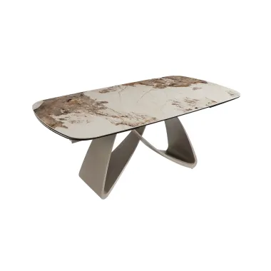 Invicta Stół INFINITY rozkładany ceramika Pandora biały brąz 180-220-260cm / 49194