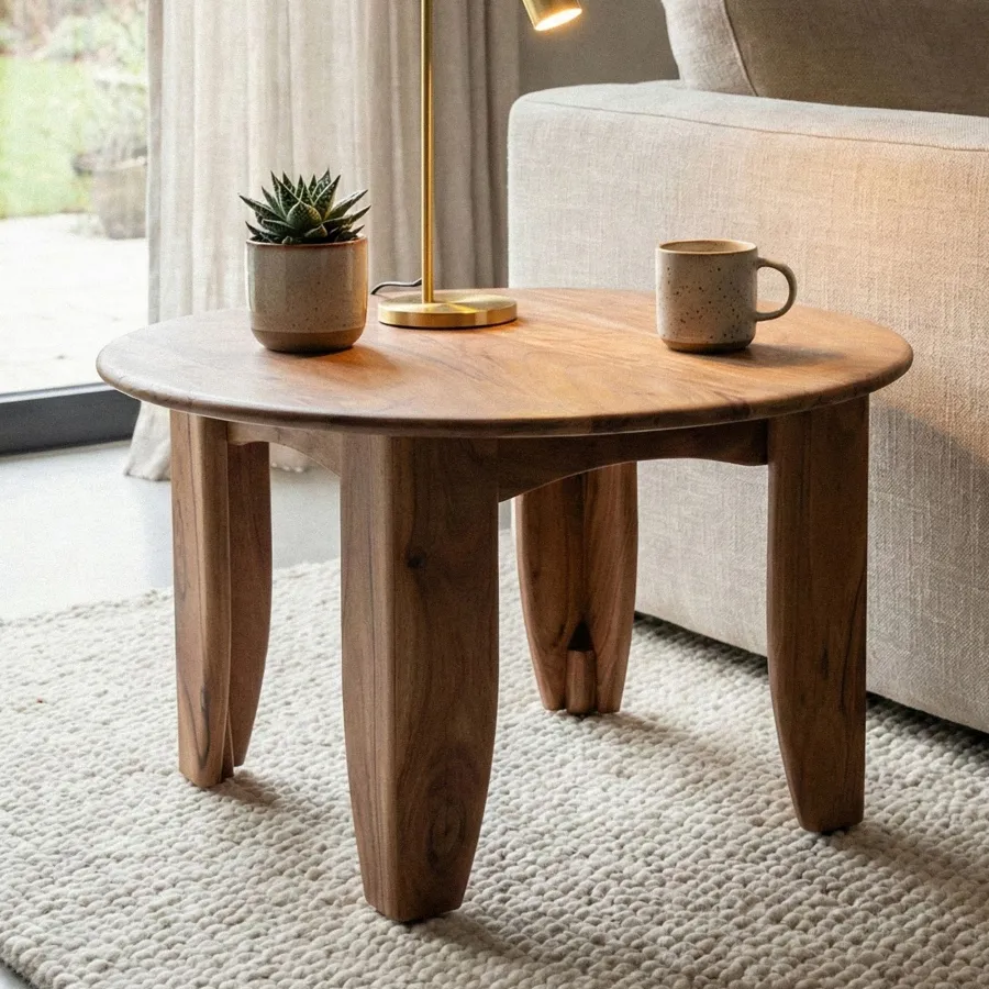 Wohnling Stolik kawowy Akazie Ø 60 x 36 x 60cm / WL7.598