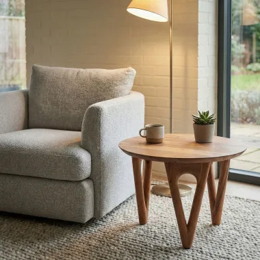 Wohnling Stolik kawowy Akazie Ø 60 x 42 x 60cm / WL7.596