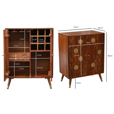 Wohnling Barek Komoda MYSTIC LIVING lite drewno akacja 75 x 96 46cm / WL7.442