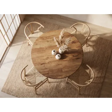 Wohnling Stół do jadalni lite drewno mango Ø 120cm / WL7.435