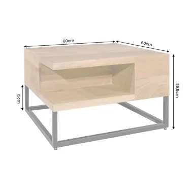 Invicta Stolik kawowy GIANT mango naturalne 60 x 36 x 60cm / 48649