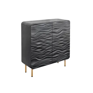 Invicta Komoda WAVE czarne mango 100 x 120 x 38cm / 43478