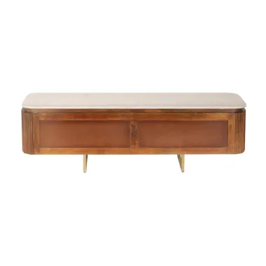 Invicta Szafka TV GATSBY mango blat z trawertytu 160 x 50 x 40cm / 49282
